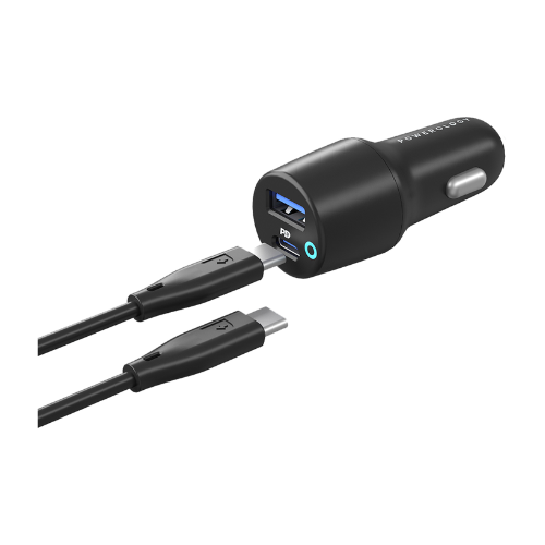 Powerology Dual Port LED Car Charger PD 20W+QC 18W - Image 4