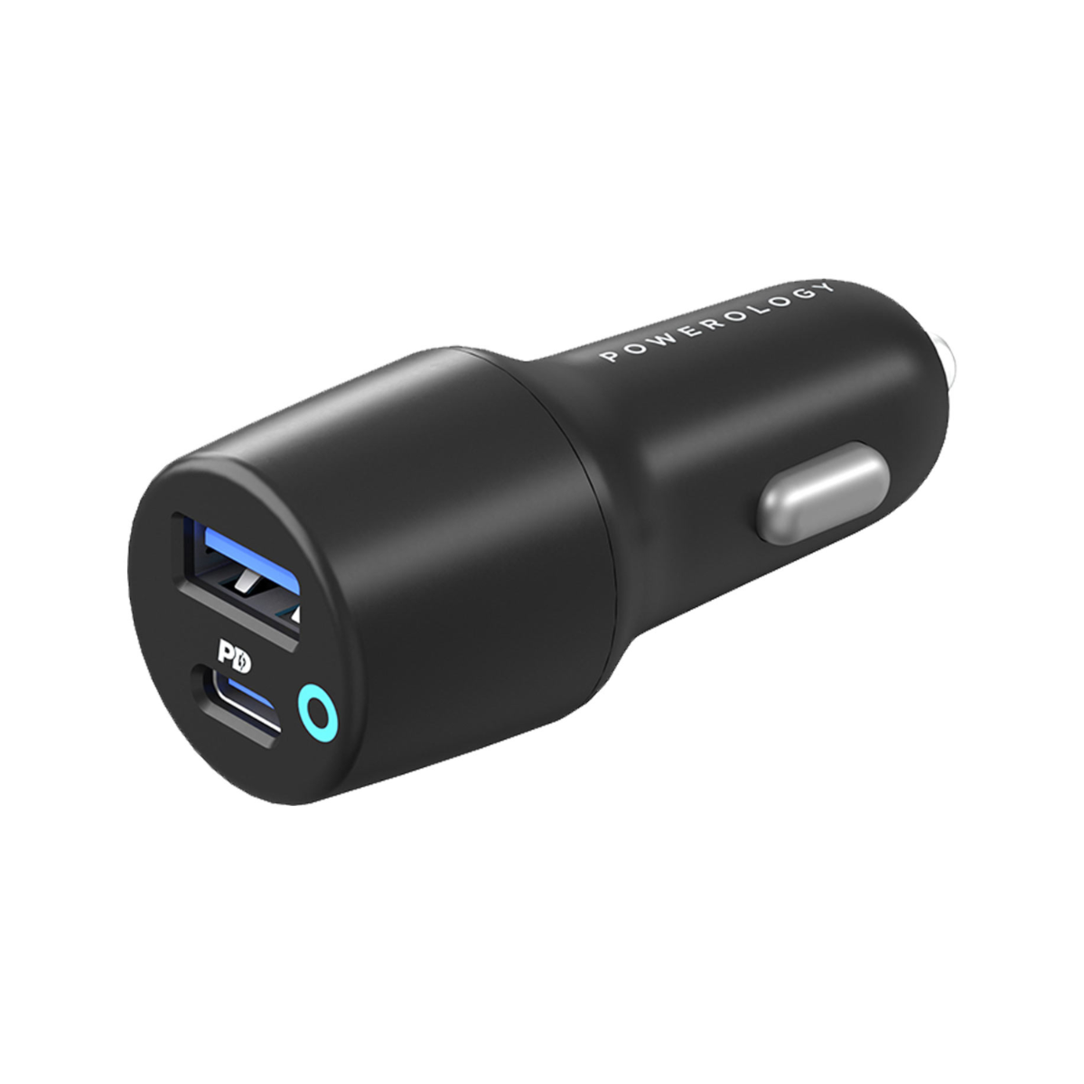 Powerology Dual Port LED Car Charger PD 20W+QC 18W - Image 3