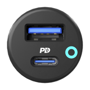 Powerology Dual Port LED Car Charger PD 20W+QC 18W
