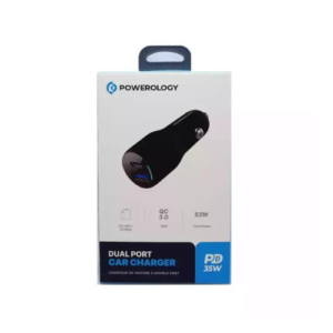 Powerology 35W PD + QC 3.0 Led Dual Port Car Charger