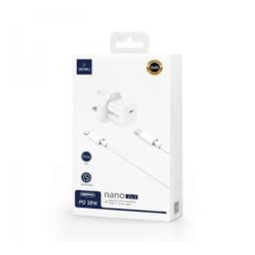 WIWU Nano 2 IN 1 Gan Fast Charger With C TO Lightning Cable - Image 3