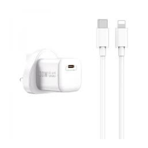 WIWU Nano 2 IN 1 Gan Fast Charger With C TO Lightning Cable