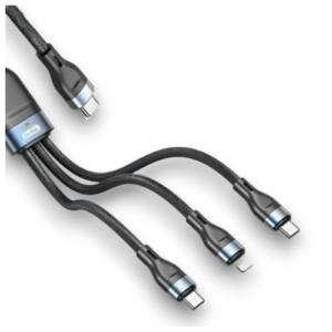 GO-DES 3IN1 PD 100W Fast Cable For Laptop USB TO Dual USB-C