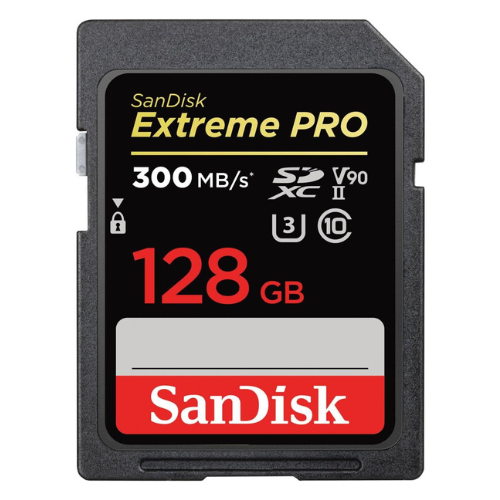 SanDisk Extreme PRO 128GB SDXC Memory Card up to 300MB/s, UHS-II, Class 10, U3, V90