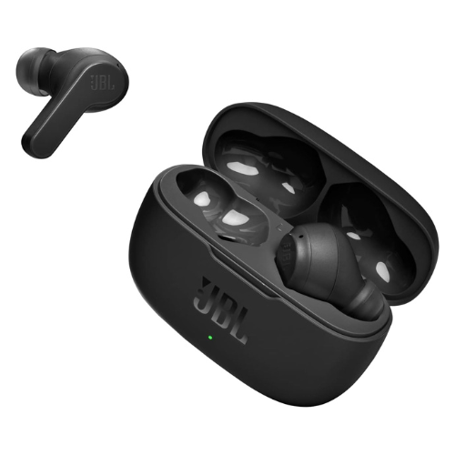 JBL Wave 200 TWS Wireless In-Ear Headphones and Charging Case, Bluetooth Earphones with JBL Deep Bass Sound and IPX2 Water Resistance, Black
