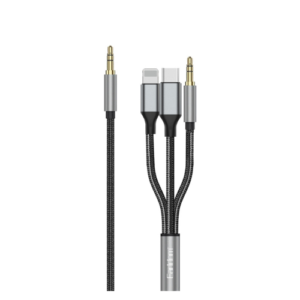 EARLDOM 3IN1 120CM Plug And Pla 8-PIN+USB-C +3.5MM TO 3.5MM