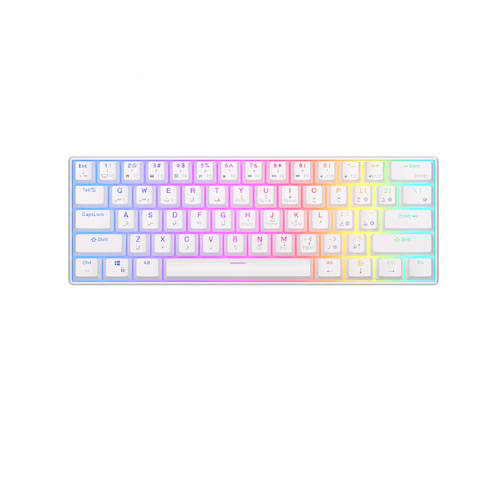 Royal Kludge RK 61 mini White mechanical keyboard-Blue switch- wired and bluetooth and wireless 2.4 -arabic english - Image 3
