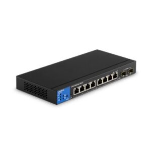 Linksys 8 Port Managed Gigabit PoE Switch LGS 310MPC 110W PoE=Budget, 2x SFP 1Gb uplink ports, Static Routing, IGMP Multicast , 802.1q VLAN Tag Bandwidth and Storm Control..