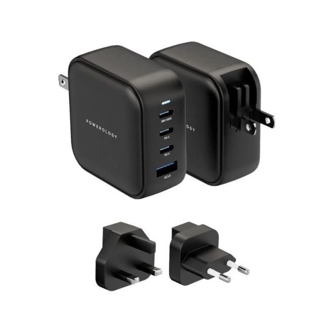 Powerology 3 Port PD +1QC3.0 GaN Wall Charger 100W
